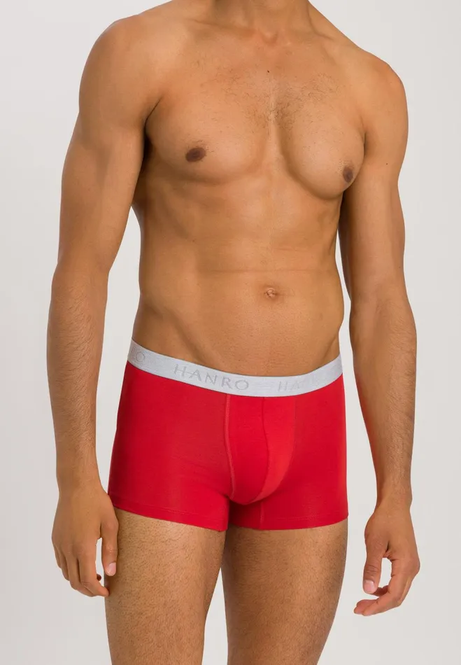 2Pack Cotton Boxer Briefs Deep Navy Bright Red Men HANRO Multipacks