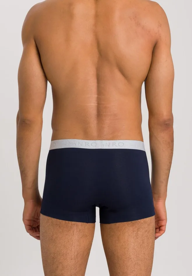 2Pack Cotton Boxer Briefs Deep Navy Bright Red Men HANRO Multipacks