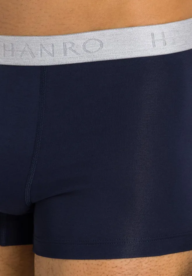 2Pack Cotton Boxer Briefs Deep Navy Bright Red Men HANRO Multipacks