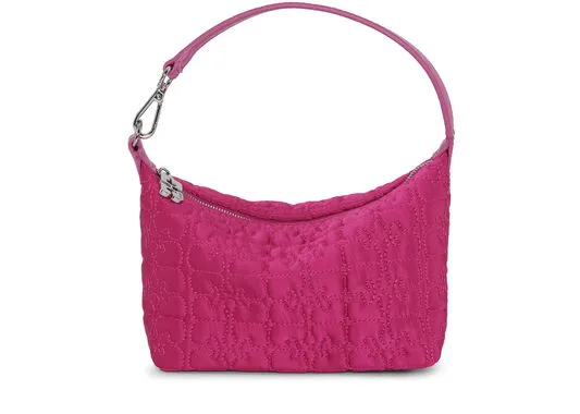 AccessoriesBags GANNI Mini Bags Pink Small Butterfly Pouch Satin Bag Shocking Pink