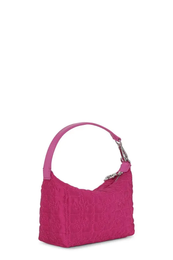 AccessoriesBags GANNI Mini Bags Pink Small Butterfly Pouch Satin Bag Shocking Pink