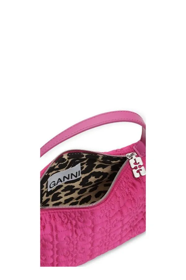 AccessoriesBags GANNI Mini Bags Pink Small Butterfly Pouch Satin Bag Shocking Pink