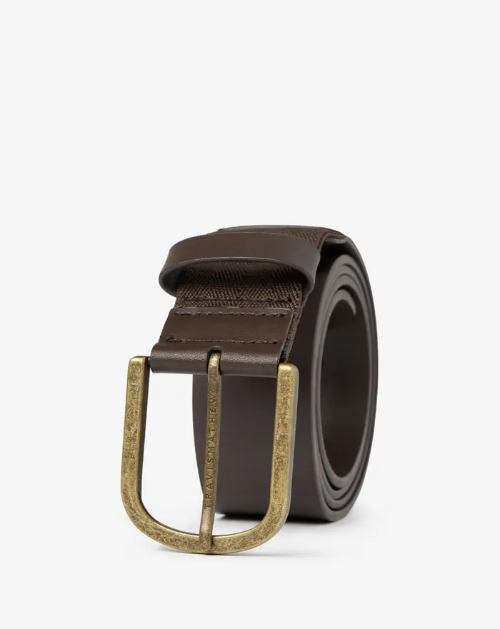 Accessories Belts TravisMathew JINX 20 LEATHER HYBRID STRETCH BELT Dark Brown