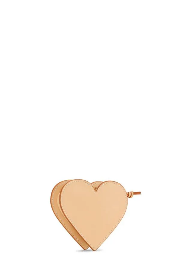 Accessories GANNI Keyrings Cream Funny Heart Zipped Coin Purse Buttercream