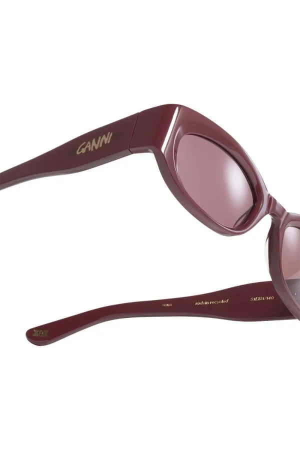 Accessories GANNI Sunglasses X ACE and TATE XENA SUNGLASSES Burgundy