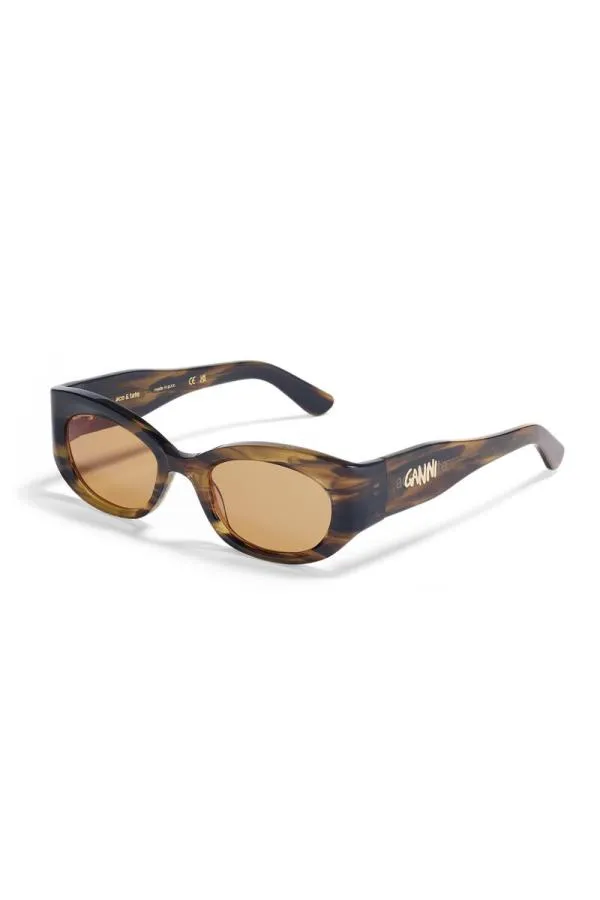 Accessories GANNI Sunglasses X ACE and TATE XENA SUNGLASSES Tobacco Brown
