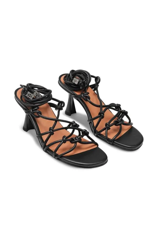 AccessoriesShoes GANNI Heels Black Knots High Heel Sandals Black AccessoriesShoes GANNI Heels Black Knots High Heel Sandals Black