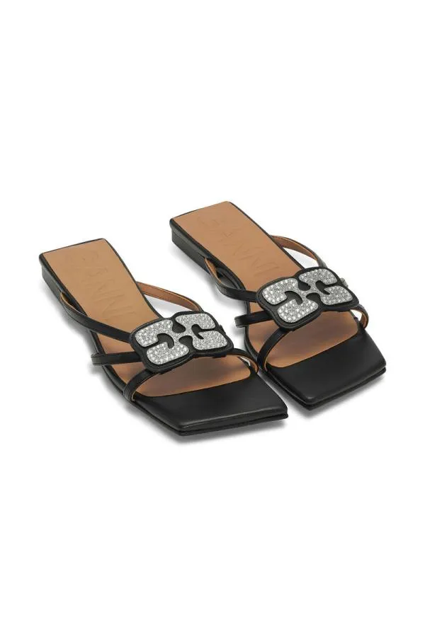 AccessoriesShoes GANNI Sandals Black Butterfly Strass Flat Sandals Black AccessoriesShoes GANNI Sandals Black Butterfly Strass Flat Sandals Black