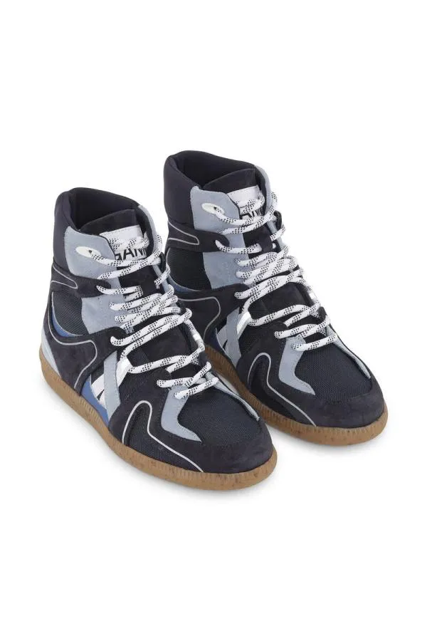 AccessoriesShoes GANNI Trainers Blue Hightop Sporty Mix Retro Sneakers Sky Captain AccessoriesShoes GANNI Trainers Blue Hightop Sporty Mix Retro Sneakers Sky Captain