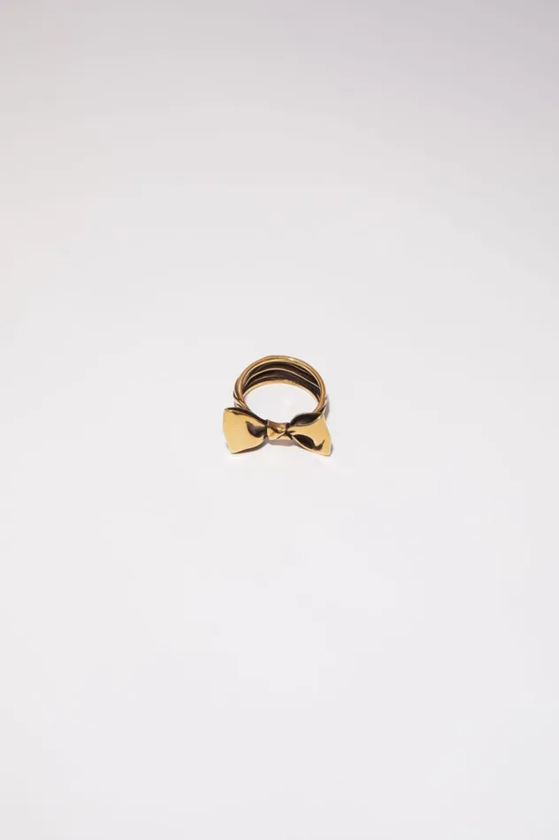 Acne Studios Bow Ring Antique Gold Women Jewellery