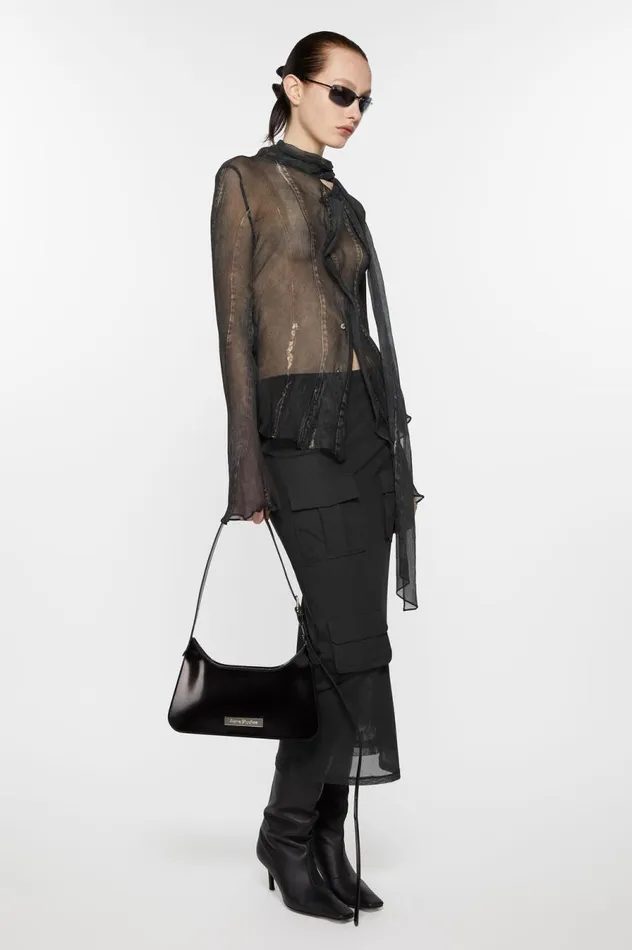 Acne Studios Cargo Mesh Skirt Anthracite Grey Women Skirts