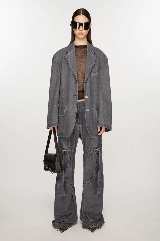 Acne Studios Cargo Trousers Black Women Trousers