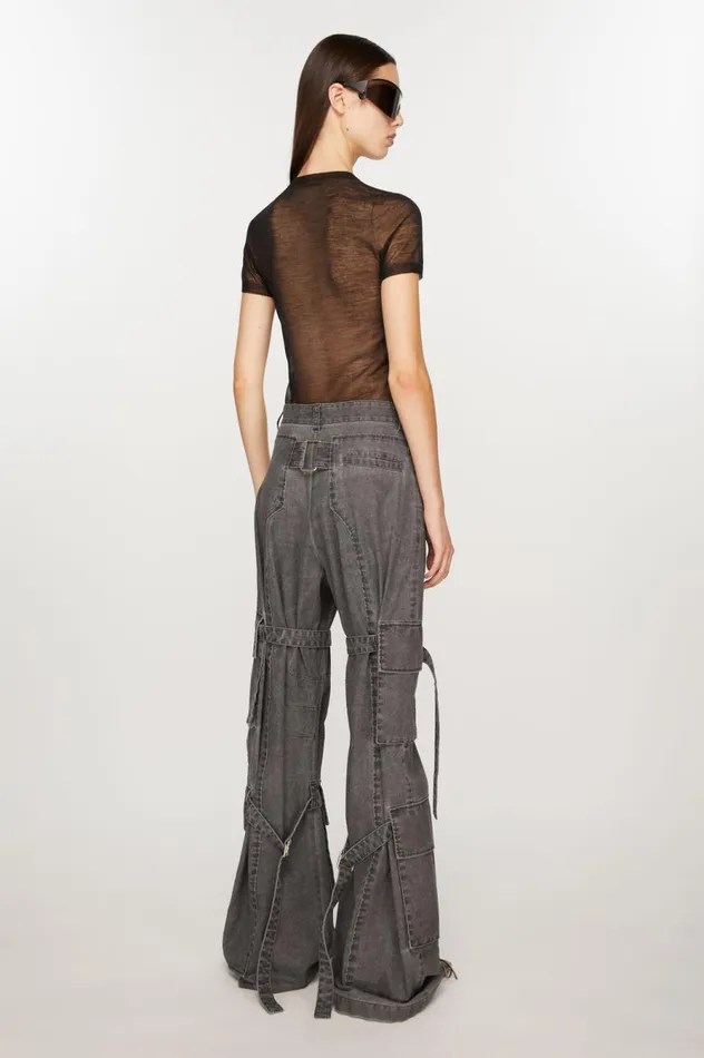 Acne Studios Cargo Trousers Black Women Trousers