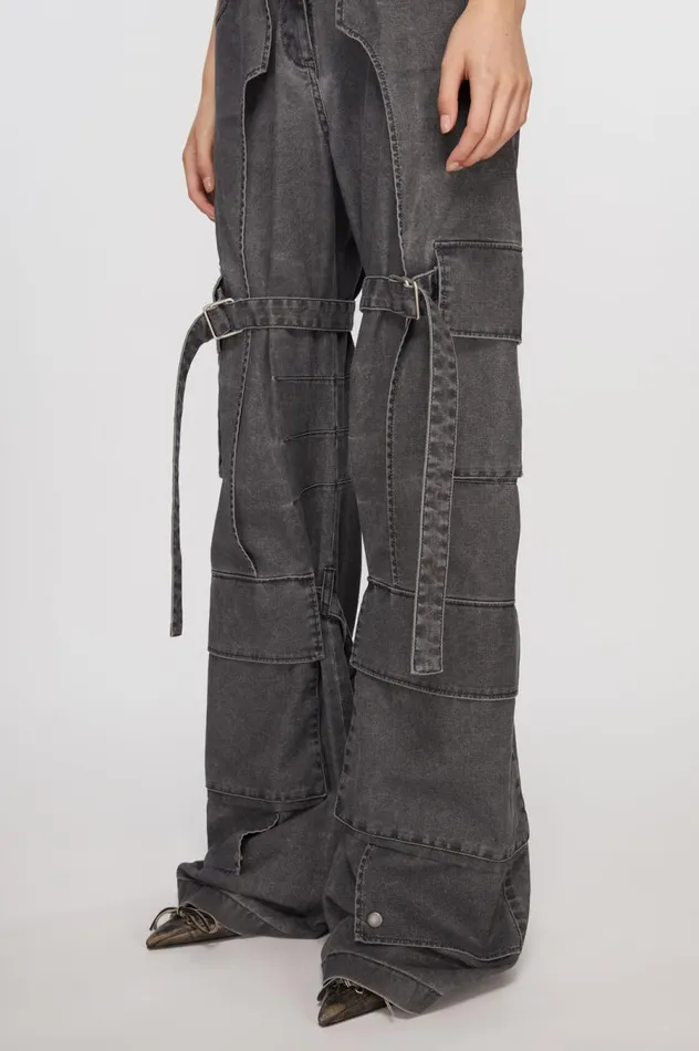 Acne Studios Cargo Trousers Black Women Trousers