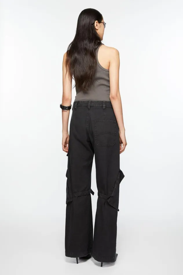 Acne Studios Cargo Trousers Charcoal Grey Women Trousers