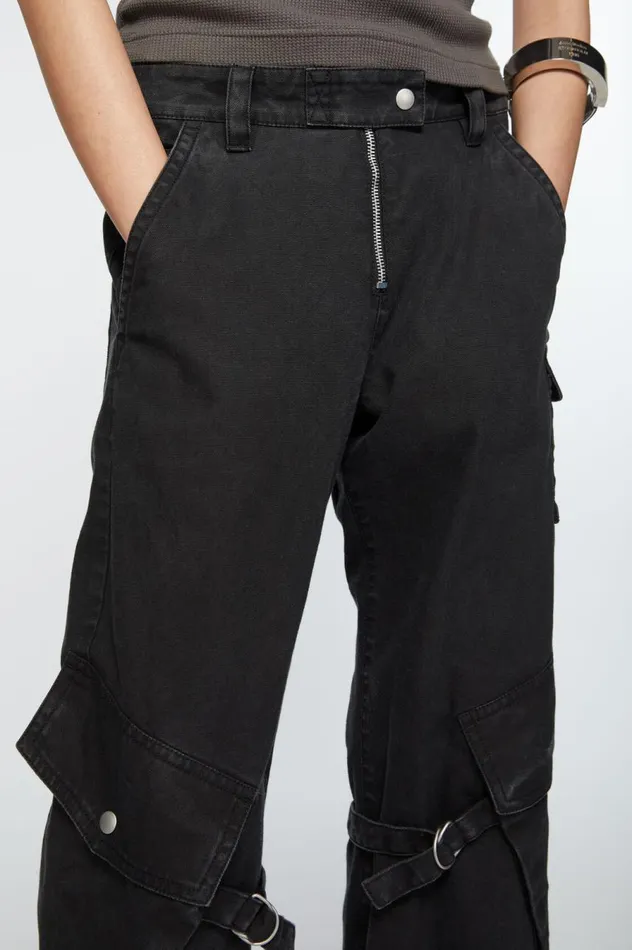 Acne Studios Cargo Trousers Charcoal Grey Women Trousers