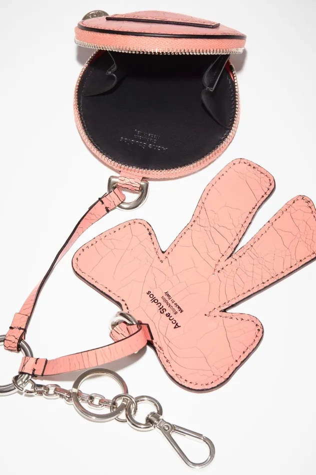 Acne Studios Coin Wallet And Bow Mirror Salmon Pink Women Small Leather Goods