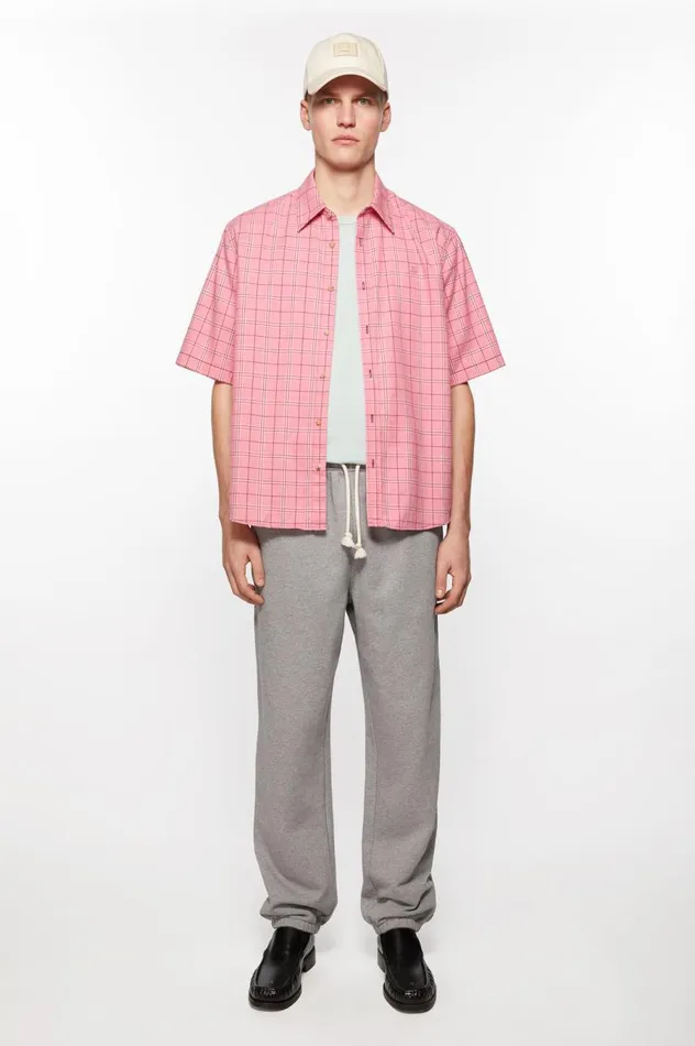 Acne Studios Cotton Sweatpants Light Grey Melange Women Trousers