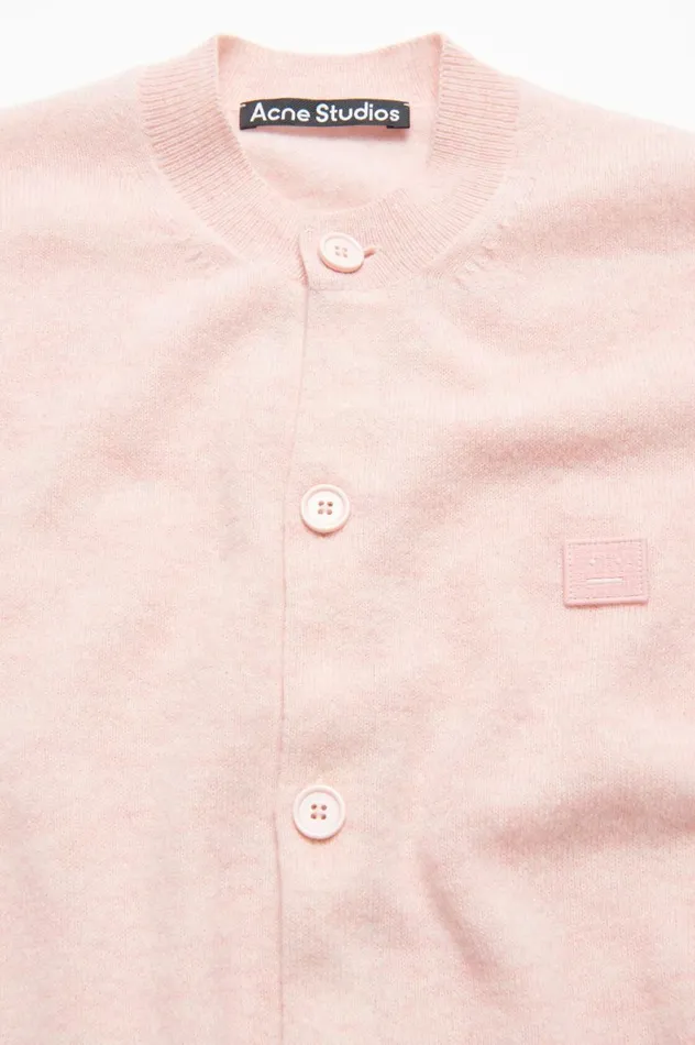 Acne Studios Crew Neck Cardigan Faded Pink Melange Women Knitwear