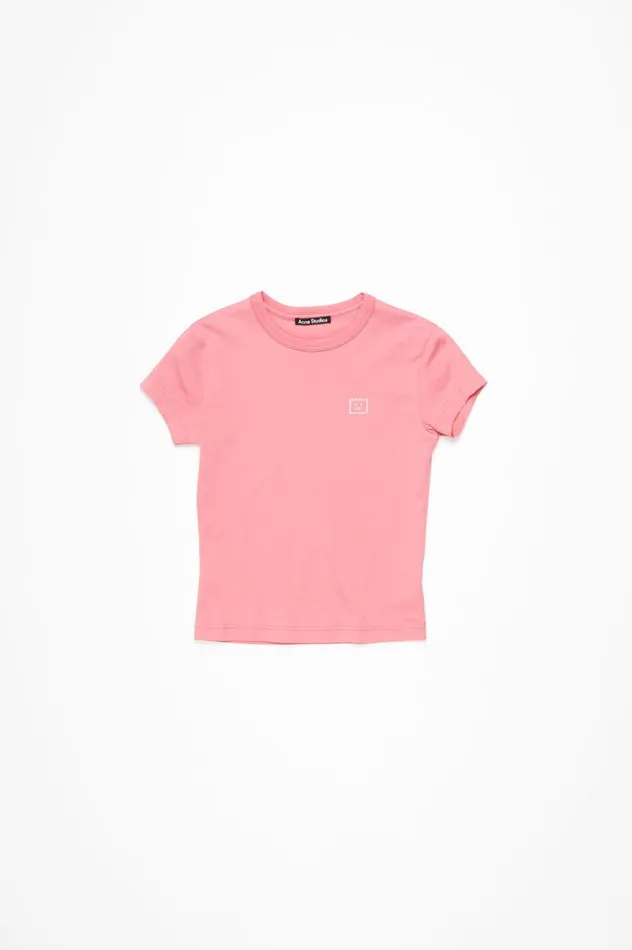 Acne Studios Crew Neck Tshirt 8211 Fitted Fit Tango Pink Men Tshirts