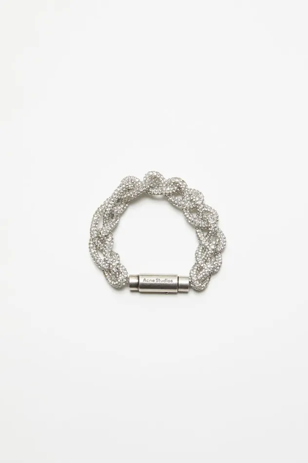 Acne Studios Crystal Cord Bracelet Antique Silversilver Men Jewellery