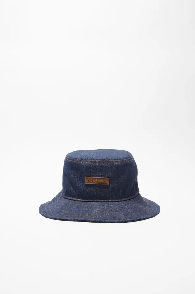 Acne Studios Denim Bucket Hat Indigo Blue Women Hats
