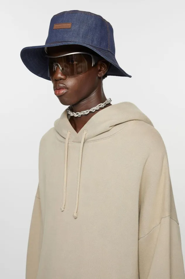 Acne Studios Denim Bucket Hat Indigo Blue Women Hats