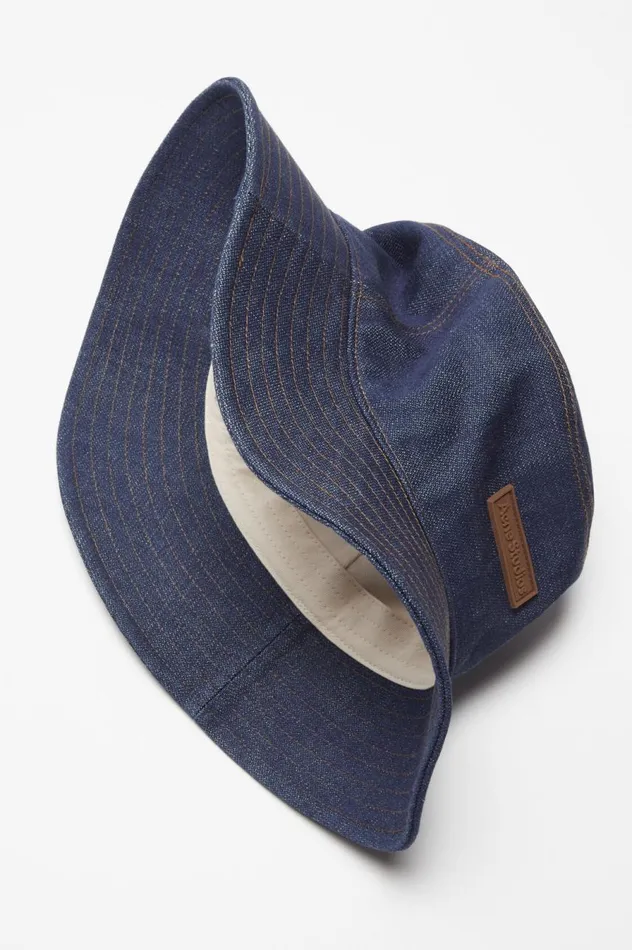 Acne Studios Denim Bucket Hat Indigo Blue Women Hats