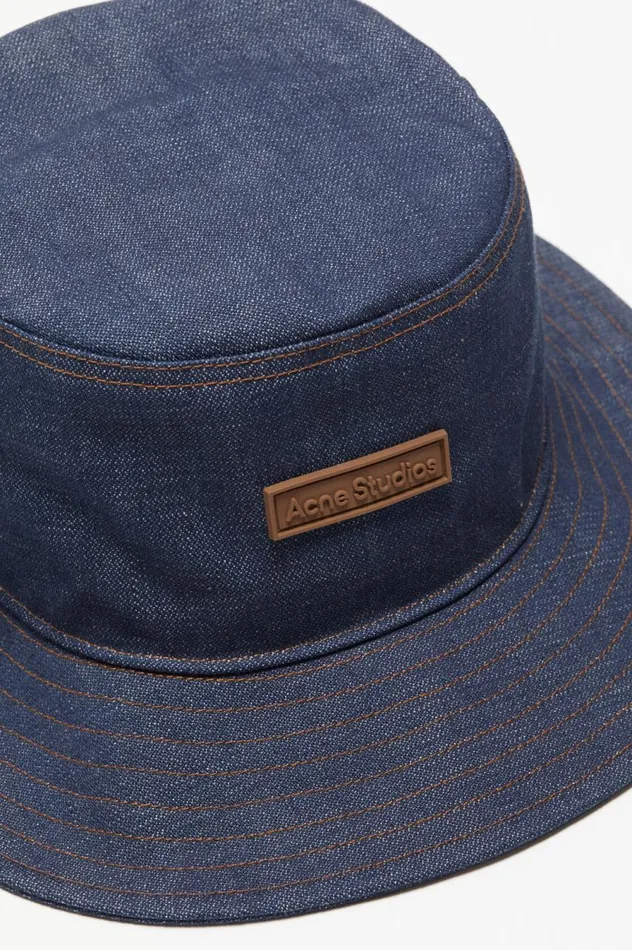 Acne Studios Denim Bucket Hat Indigo Blue Women Hats