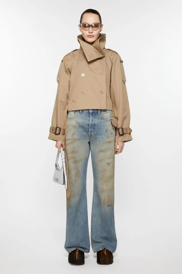 Acne Studios Doublebreasted Trench Jacket Cold Beige Women Outerwear