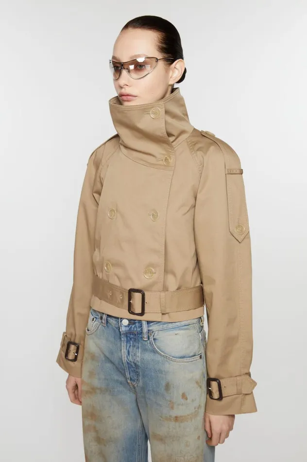 Acne Studios Doublebreasted Trench Jacket Cold Beige Women Outerwear