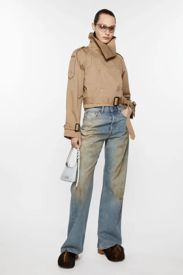 Acne Studios Doublebreasted Trench Jacket Cold Beige Women Outerwear