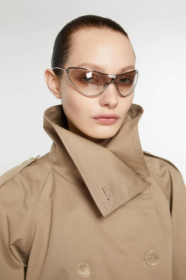 Acne Studios Doublebreasted Trench Jacket Cold Beige Women Outerwear