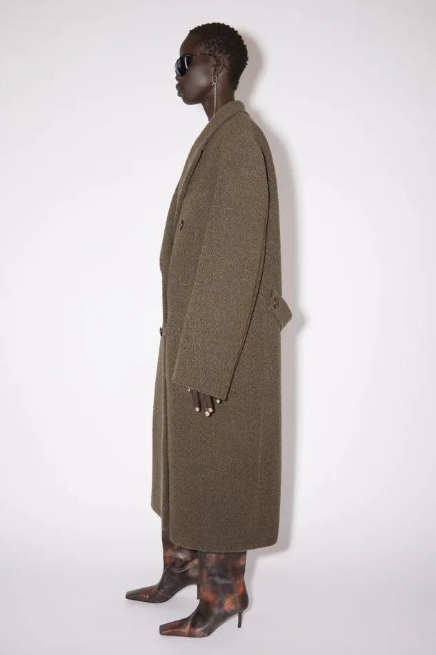 Acne Studios Doublebreasted Wool Coat Taupe Grey Women Outerwear