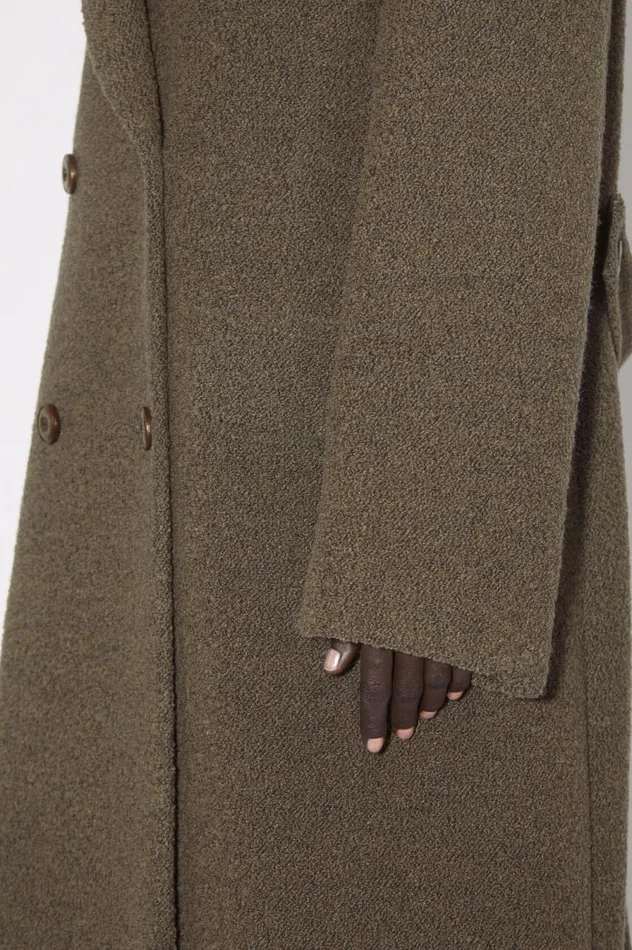 Acne Studios Doublebreasted Wool Coat Taupe Grey Women Outerwear