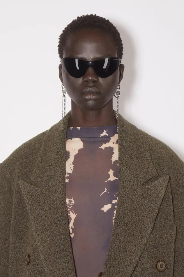 Acne Studios Doublebreasted Wool Coat Taupe Grey Women Outerwear