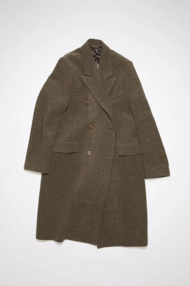 Acne Studios Doublebreasted Wool Coat Taupe Grey Women Outerwear