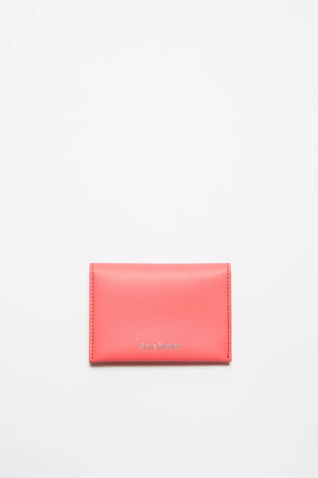 Acne Studios Folded Leather Wallet Electric Pink Men Small Leather Goods
