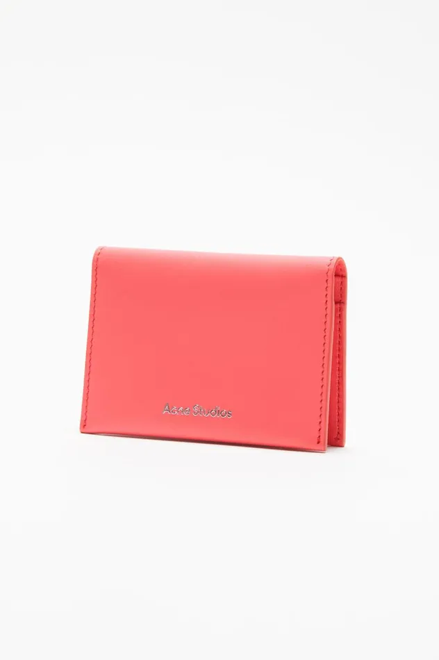 Acne Studios Folded Leather Wallet Electric Pink Men Small Leather Goods