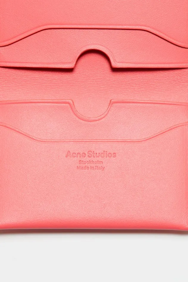 Acne Studios Folded Leather Wallet Electric Pink Men Small Leather Goods