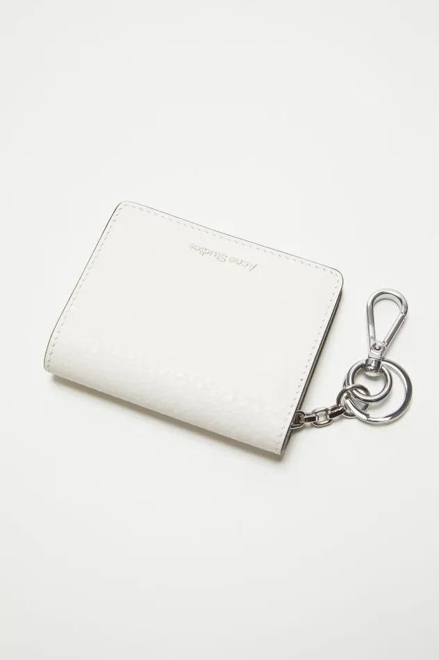 Acne Studios Folded Leather Wallet White Men Small Leather Goods