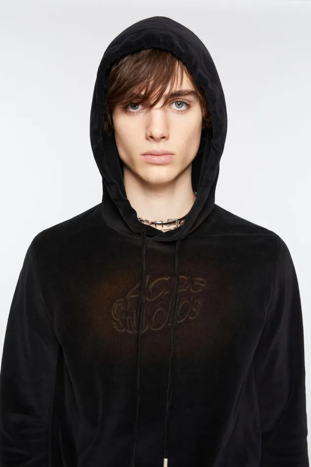 Acne Studios Hooded Sweater 8211 Fitted Fit Black Men Sweatshirts