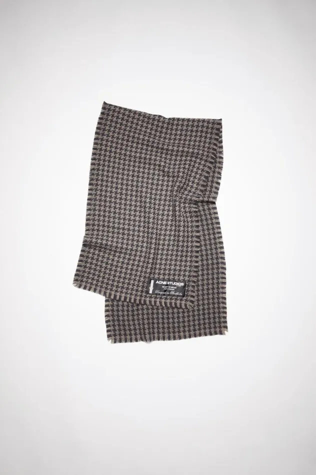 Acne Studios Houndstooth Wool Scarf Greylight Grey Women Scarves