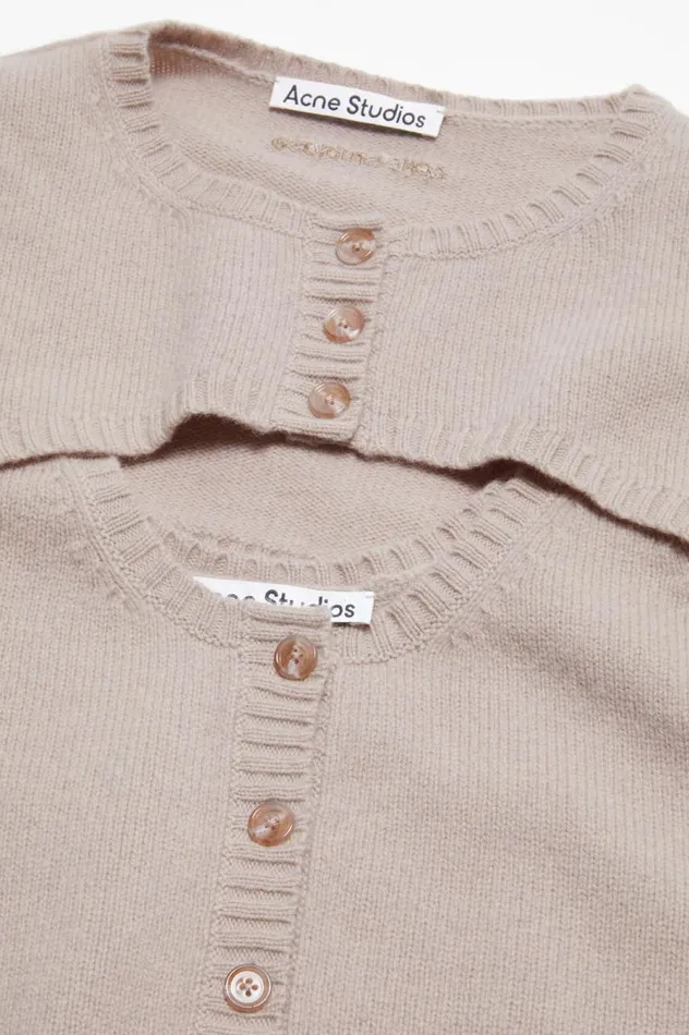 Acne Studios Knit Tank Top Cardigan Set Sand Beige Women Knitwear