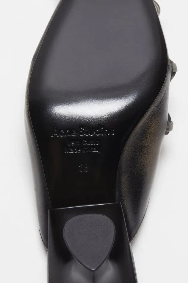 Acne Studios Laceup Heel Mule Black Women Shoes