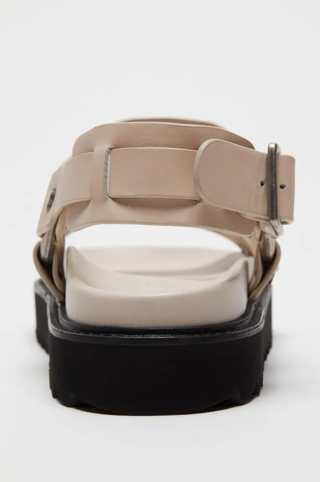 Acne Studios Leather Buckle Sandal Sand Beige Women Shoes