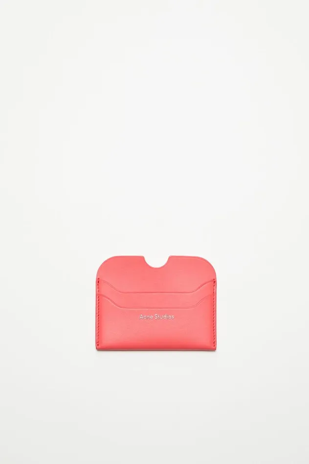 Acne Studios Leather Card Holder Electric Pink Women Small Leather Goods