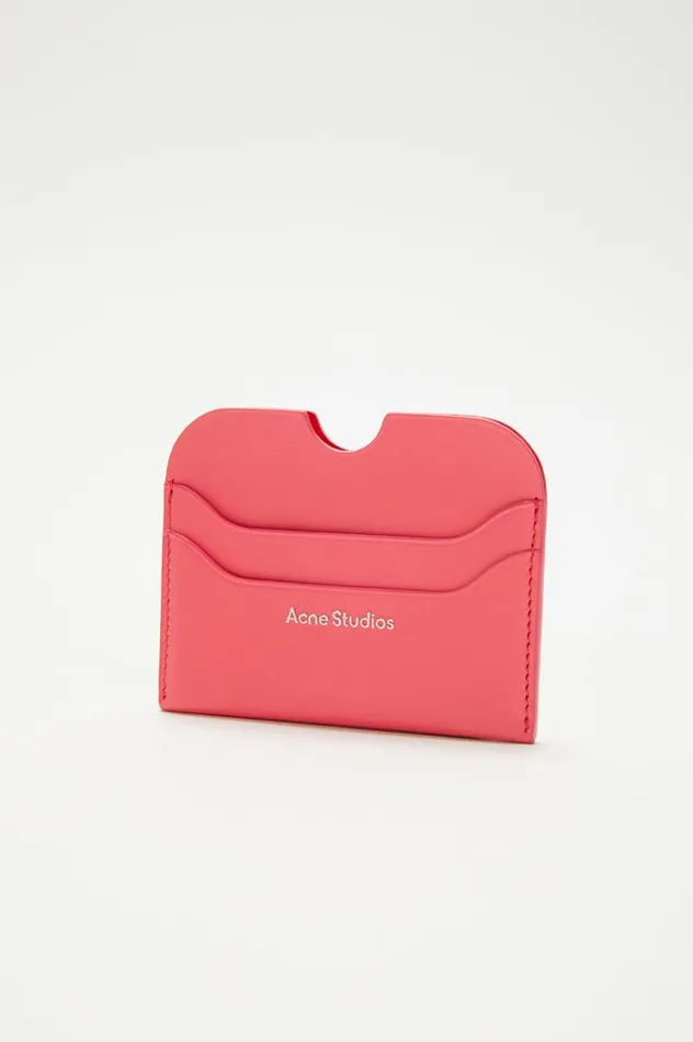Acne Studios Leather Card Holder Electric Pink Women Small Leather Goods