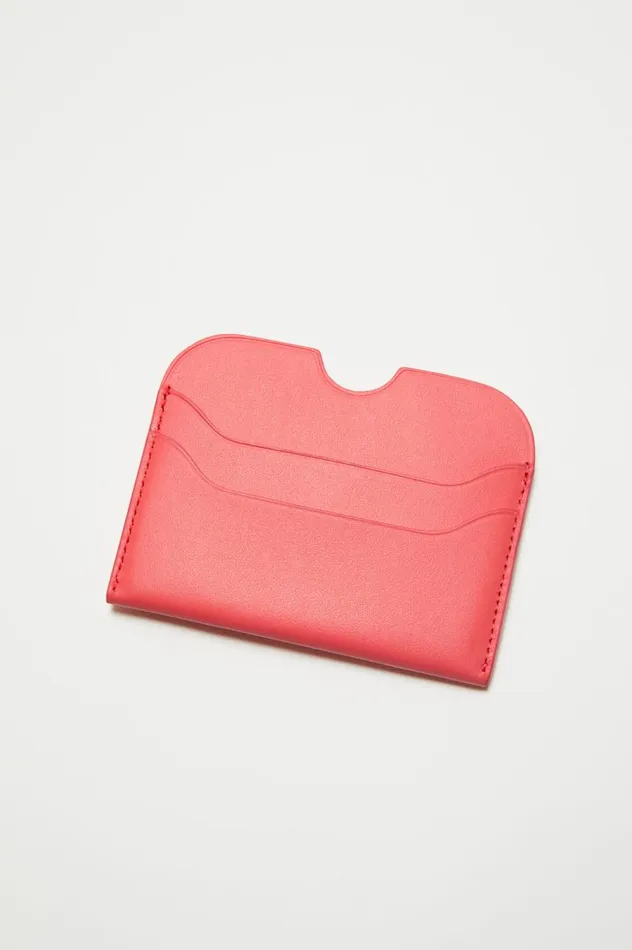 Acne Studios Leather Card Holder Electric Pink Women Small Leather Goods