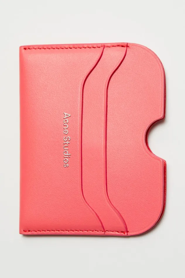 Acne Studios Leather Card Holder Electric Pink Women Small Leather Goods